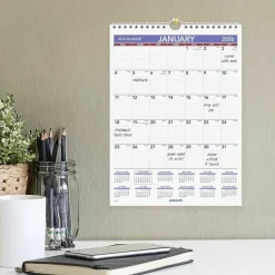 AT-A-GLANCE Monthly Wall Calendar with Ruled Daily Blocks, 8 x 11, White Sheets, 12-Month (Jan to Dec): 2027, 2027 Calendar