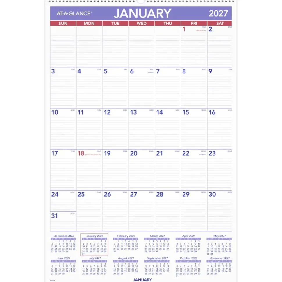 AT-A-GLANCE 2027 Monthly Wall Calendar, Large, 20" x 30"