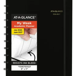 AT-A-GLANCE Move-A-Page Academic 2026-2027 Weekly Monthly Appointment Book Planner, Black, Large, 9