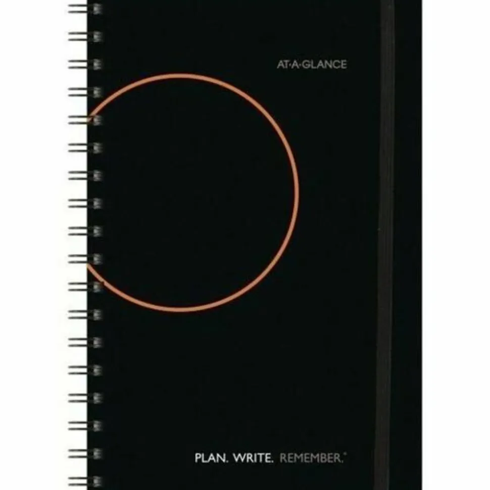 AT-A-GLANCE Plan. Write. Remember. Two Days Per Page Planning Notebook, Undated, 6" x 9", Black, Undated Calendar