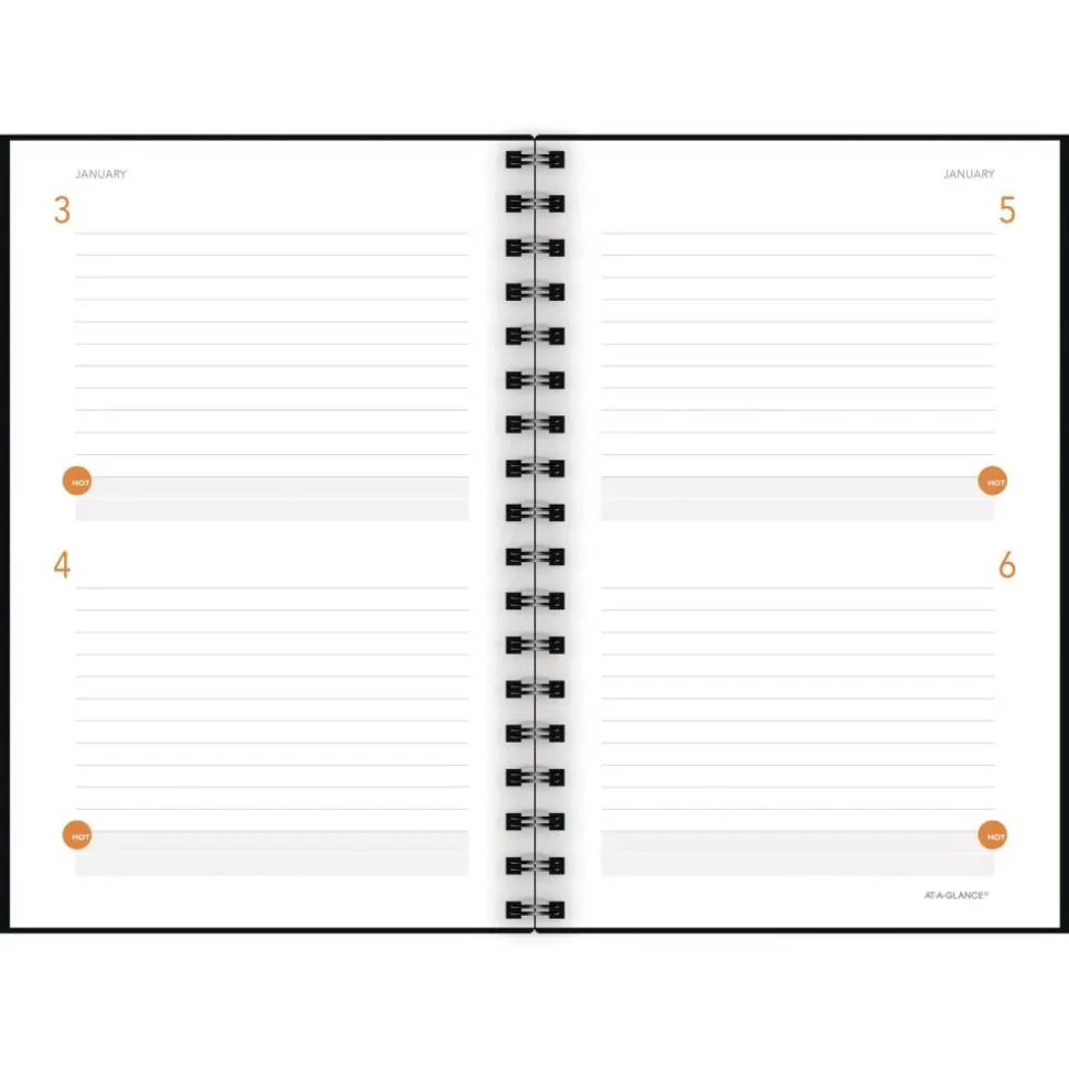 AT-A-GLANCE Plan. Write. Remember. Two Days Per Page Planning Notebook, Undated, 6" x 9", Black, Undated Calendar