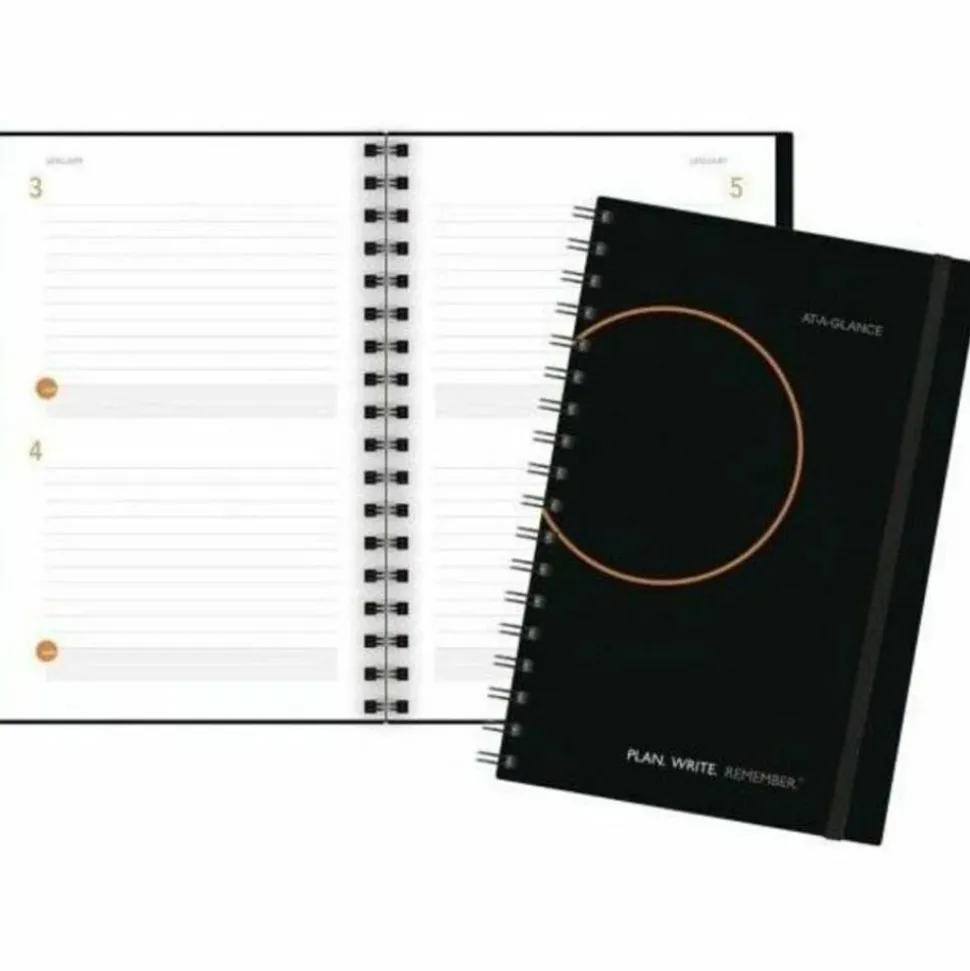 AT-A-GLANCE Plan. Write. Remember. Two Days Per Page Planning Notebook, Undated, 6" x 9", Black, Undated Calendar
