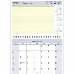 AT-A-GLANCE QuickNotes Desk/Wall Calendar, 3-Hole Punched, 11 x 8, White/Blue/Yellow Sheets, 12-Month (Jan to Dec): 2027, 2027 Calendar