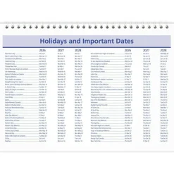 AT-A-GLANCE QuickNotes Desk/Wall Calendar, 3-Hole Punched, 11 x 8, White/Blue/Yellow Sheets, 12-Month (Jan to Dec): 2027, 2027 Calendar