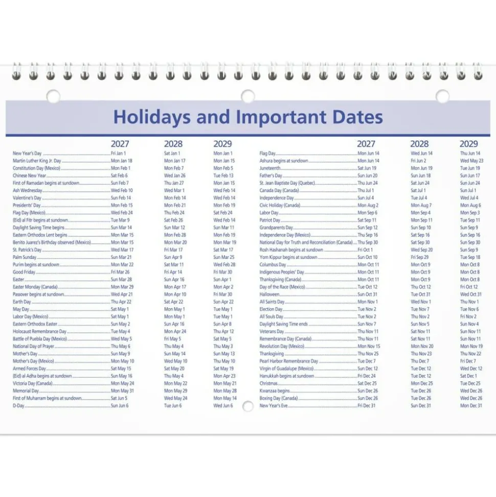 AT-A-GLANCE QuickNotes 2027 Monthly Desk Wall Calendar, Small, 11" x 8"