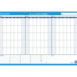 AT-A-GLANCE 30% Recycled Undated Erasable/Reversible Wall Planner, 90/120 Day, 36" x 24", Black/Blue, PM-239-28, Undated Calendar