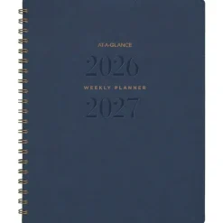 AT-A-GLANCE Signature Collection Academic 2026-2027 Weekly Monthly Planner, Navy, Large, 8 1/2