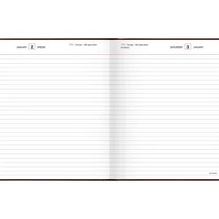 AT-A-GLANCE Standard Diary Daily Diary, 2027 Edition, Medium/College Rule, Red Cover, (200) 9.5 x 7.5 Sheets, 2027 Calendar