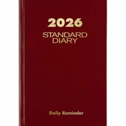 AT-A-GLANCE Standard Diary Daily Reminder Book, 2027 Edition, Medium/College Rule, Red Cover, (201) 7.5 x 5 Sheets, 2027 Calendar