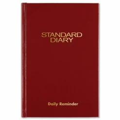 AT-A-GLANCE Standard Diary Daily Reminder Book, 2027 Edition, Medium/College Rule, Red Cover, (201) 7.5 x 5 Sheets, 2027 Calendar