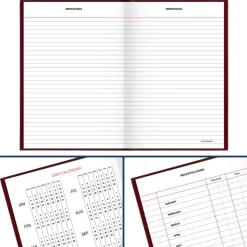 AT-A-GLANCE Standard Diary Daily Reminder Book, 2027 Edition, Medium/College Rule, Red Cover, (201) 7.5 x 5 Sheets, 2027 Calendar