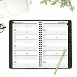 AT-A-GLANCE Telephone/Address Book, 4 7/8" x 8", Black