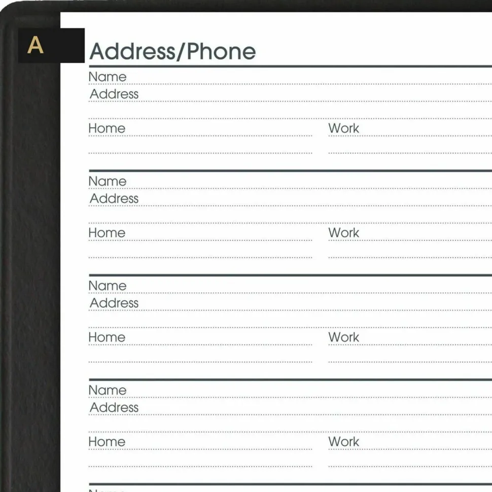 AT-A-GLANCE Telephone/Address Book, 4 7/8" x 8", Black