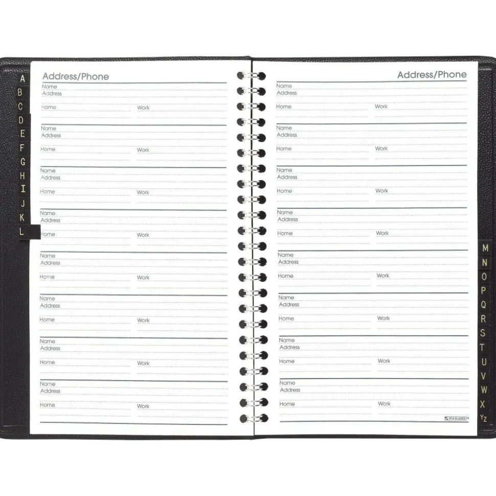 AT-A-GLANCE Telephone/Address Book, 4 7/8" x 8", Black