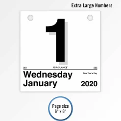 AT-A-GLANCE Today Is Daily Wall Calendar Refill, 6 x 6, White Sheets, 12-Month (Jan to Dec): 2027, 2027 Calendar