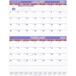AT-A-GLANCE Two-Month Wall Calendar, 22 x 29, White/Blue/Red Sheets, 12-Month (Jan to Dec): 2027, 2027 Calendar