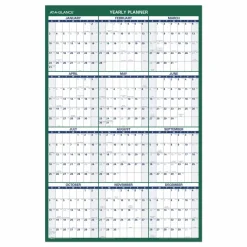 AT-A-GLANCE Vertical Erasable Wall Planner, 24 x 36, White/Green Sheets, 12-Month (Jan to Dec), 2027 Calendar