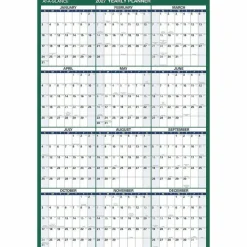 AT-A-GLANCE Vertical Erasable Wall Planner, 24 x 36, White/Green Sheets, 12-Month (Jan to Dec), 2027 Calendar