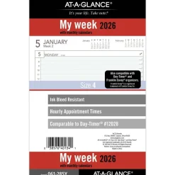 AT-A-GLANCE 2026 Weekly Planner Refill, Loose-Leaf, Desk Size, 5 1/2