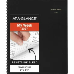 AT-A-GLANCE Weekly Vertical-Column Appointment Book Ruled for Hourly Appointments, 8.75 x 7, Black Cover, 13-Month: Jan 2027 to Jan 2028, 2027 Calendar
