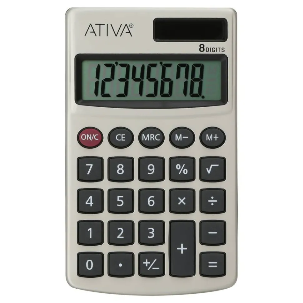 Ativa Mini 8-Digit Calculator, Golden