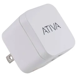 Ativa Dual-Port USB Wall Charger, White, 45861
