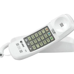 AT&T 210 Corded Trimline Phone with Speed Dial and Memory Buttons, White