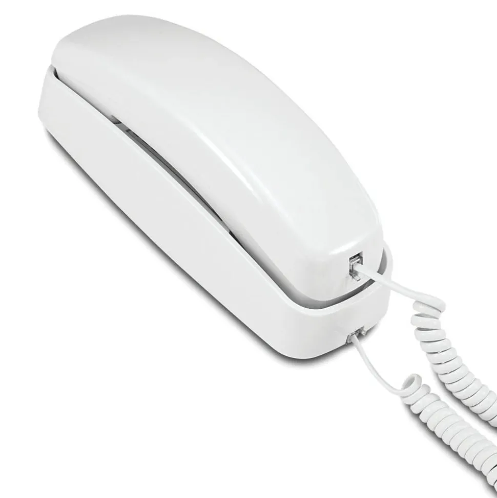 AT&T 210 Corded Trimline Phone with Speed Dial and Memory Buttons, White