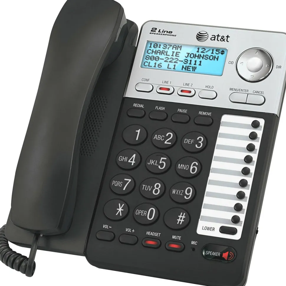 AT&T ML17929 2-Line Corded Phone with Caller ID/Call Waiting, Black