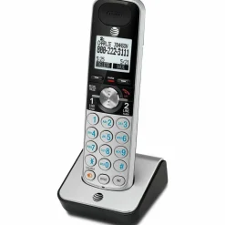 AT&T TL88002 Cordless Accessory Handset for TL88102 Digital Answering System, Black/Silver