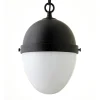 Aurelia 8" Wide Pendant with Glass Shade in Blackened Bronze/White Milk