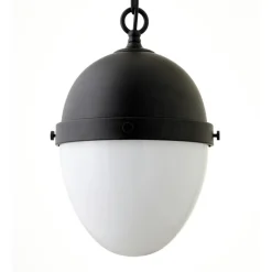 Aurelia 8" Wide Pendant with Glass Shade in Blackened Bronze/White Milk
