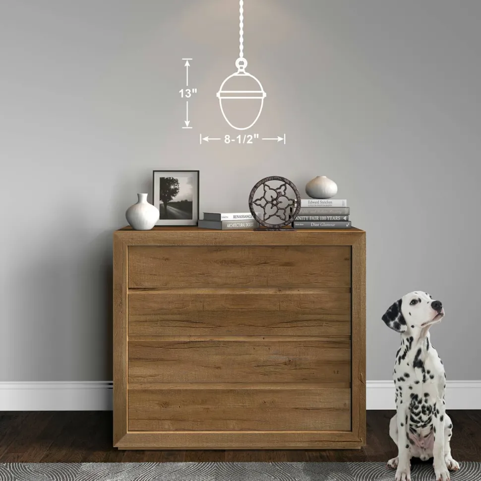 Aurelia 8" Wide Pendant with Glass Shade in Blackened Bronze/White Milk