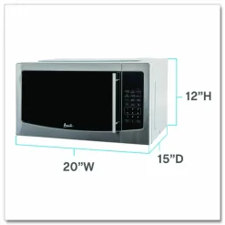 Avanti 1.1 cu ft Compact Microwave Oven, 1,000 W, Mirror-Finish