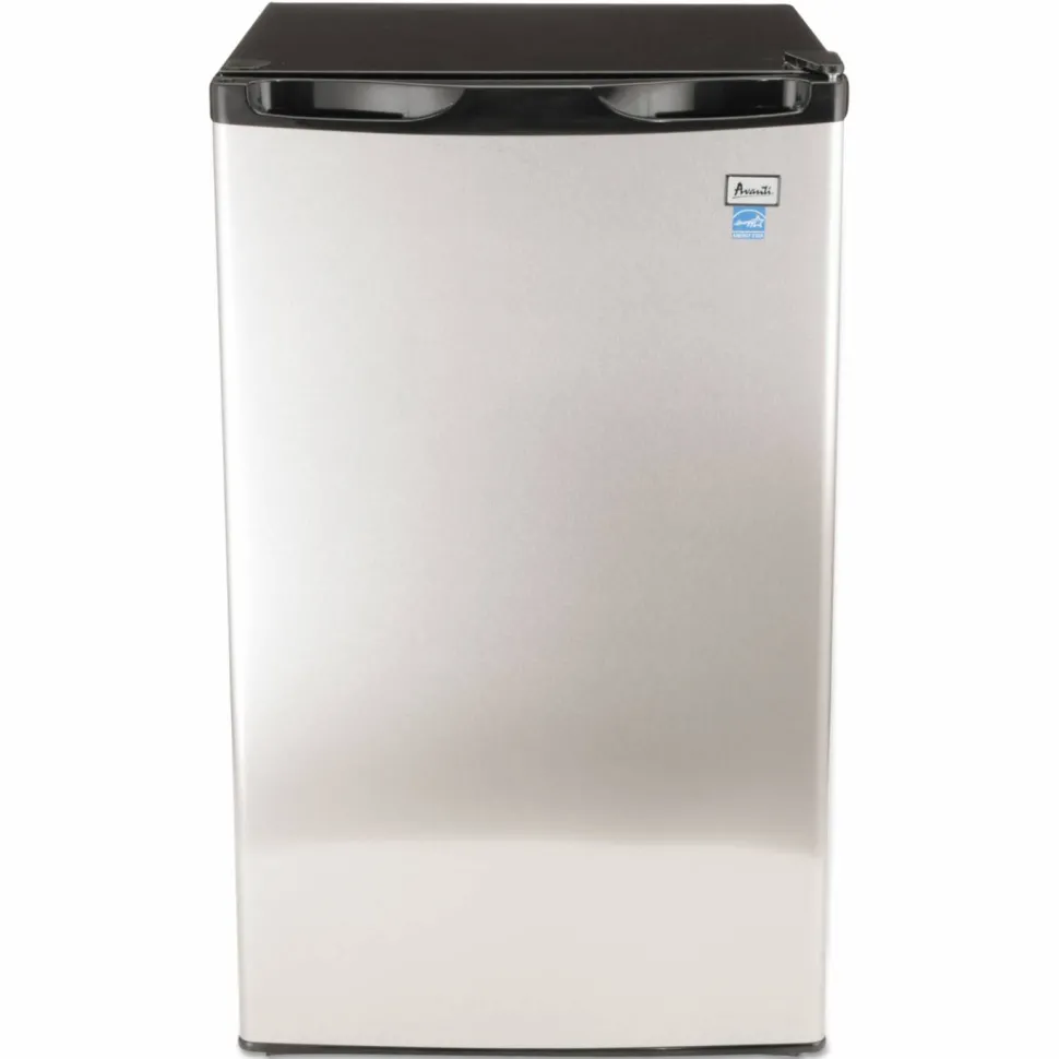 Avanti 4.4 Cu Ft Refrigerator, Black/Stainless Steel
