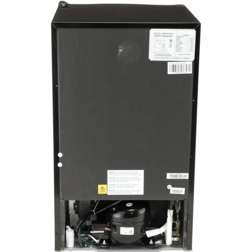 Avanti 4.4 Cu Ft Refrigerator, Black/Stainless Steel