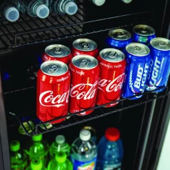 Avanti 3.0 Cu Ft Showcase Beverage Cooler Refrigerator, Black/Stainless Steel