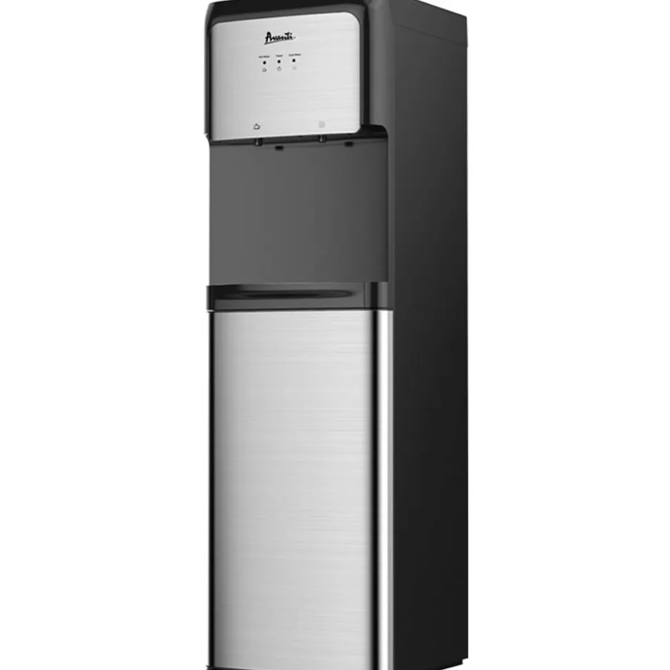 Avanti Bottom-Loading Water Dispenser with UV Light, 3 to 5 Gallon, 41-1/4”H x 14”W x 14”D, Black/Stainless Steel