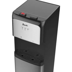 Avanti Bottom-Loading Water Dispenser with UV Light, 3 to 5 Gallon, 41-1/4”H x 14”W x 14”D, Black/Stainless Steel