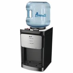 Avanti Counter Top Thermoelectric Hot and Cold Water Dispenser, 3 gal to 5 gal, 12 x 13 x 20, Black/Stainless Steel