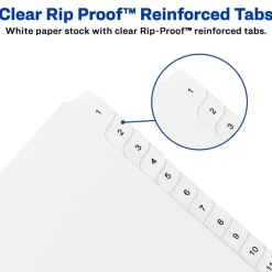 Avery Allstate-Style Collated Legal Exhibit Dividers, 8 1/2" x 11", White Dividers/White Tabs, 1–25, Pack Of 25 Tabs