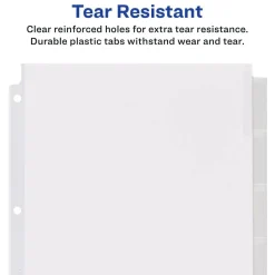 Avery Big Tab Extra-Wide Insertable Dividers, Clear Reinforced, White/Clear, 8-Tab