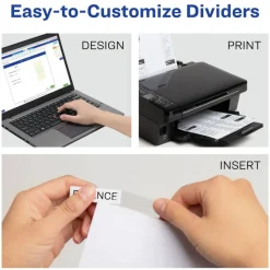 Avery Big Tab Extra-Wide Insertable Dividers, Clear Reinforced, White/Clear, 8-Tab