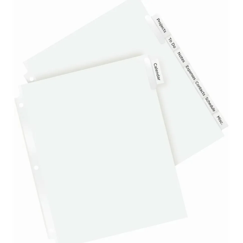Avery Big Tab Extra-Wide Insertable Dividers, Clear Reinforced, White/Clear, 8-Tab