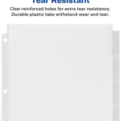 Avery Big Tab Extra-Wide Insertable Dividers, Clear Reinforced, White/Clear, 8-Tab