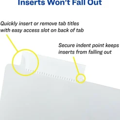 Avery Big Tab Extra-Wide Insertable Dividers, Clear Reinforced, White/Clear, 8-Tab