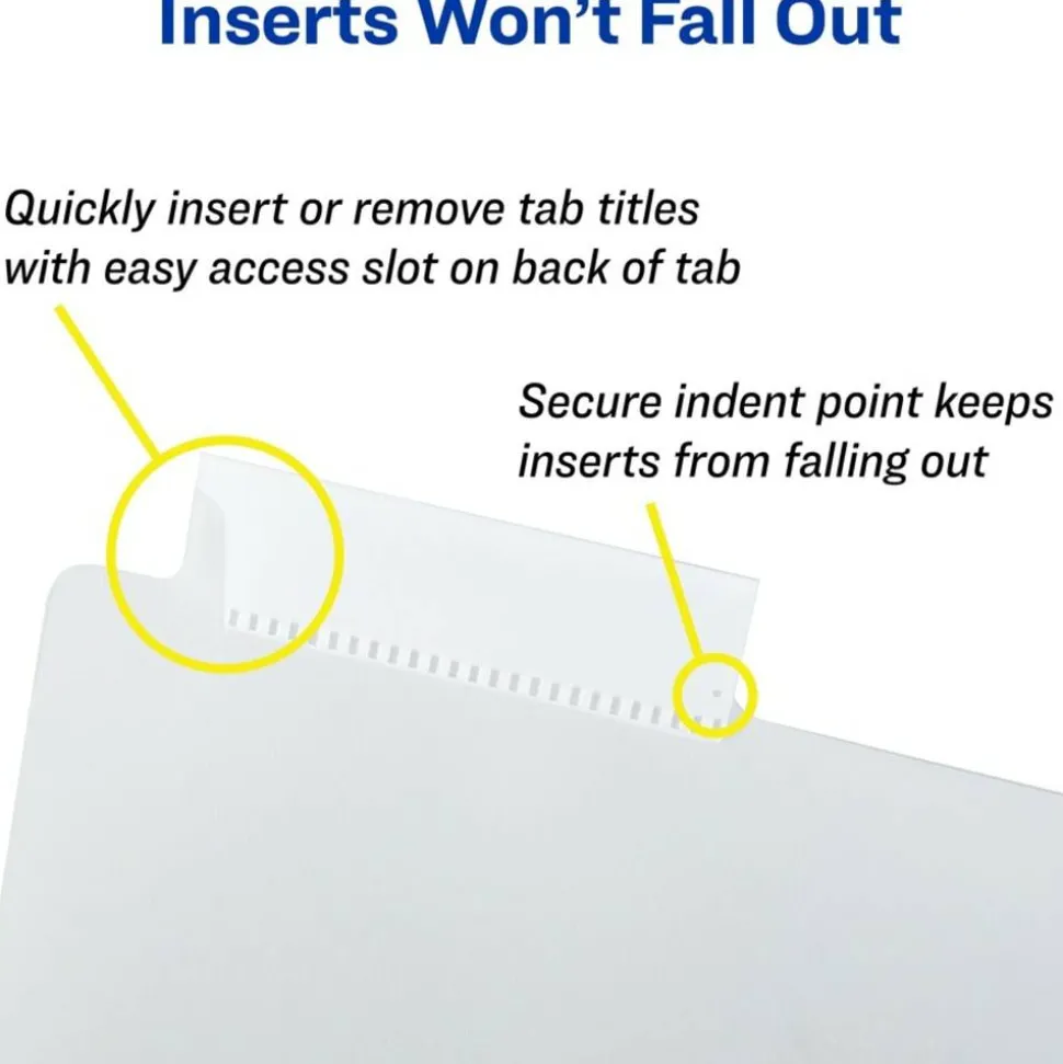 Avery Big Tab Extra-Wide Insertable Dividers, Clear Reinforced, White/Clear, 8-Tab