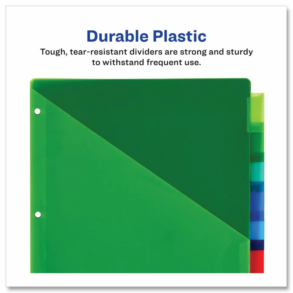 Avery Big Tab Insertable Plastic Dividers, Double Pocket, Multicolor, 8-Tab
