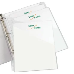 Avery Binder Pockets For 3 Ring Binders, Clear, Pack Of 5 Binder Pockets