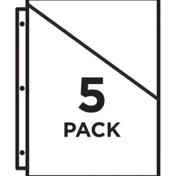 Avery Binder Pockets For 3 Ring Binders, Clear, Pack Of 5 Binder Pockets